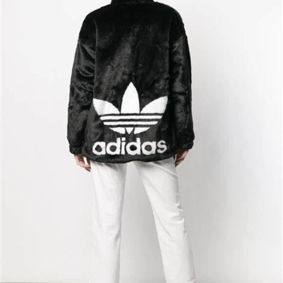 adidas Jackets & Blazers - Adidas Faux Fur Black Coat